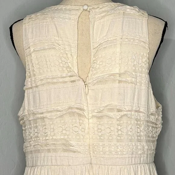Torrid Ivory Lace High Neck Sleeveless Lined Tiered Dress Size 18 - Picture 9 of 13